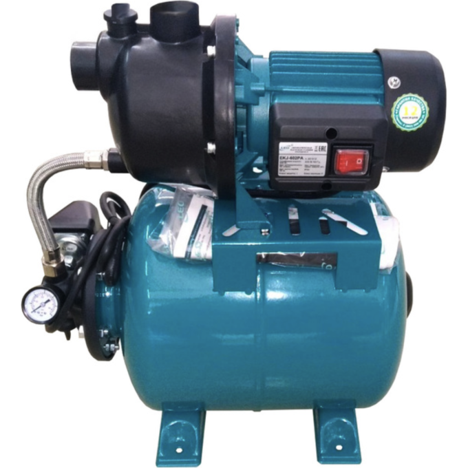 Насосная станция самовсасывающая LEO EKJ-1202PA5 (1200 Вт, 80 л/мин) + сухой ход L8612